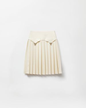 Versace Pleated Skirt - Natural