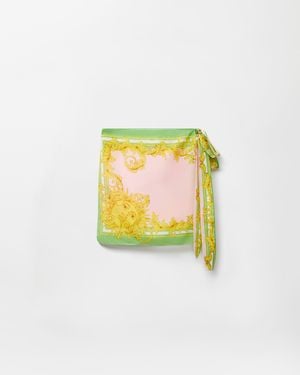 Versace Falda De Gasa De Algodón Y Seda Con Estampado - Multicolor