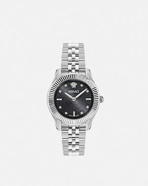 Versace Greca Time Diamond Watch - White