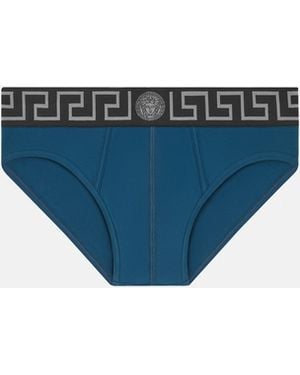 Versace Cotton-Jersey Briefs - Blue