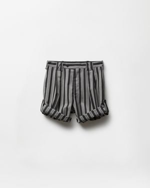 Versace Pinstripe Wool Formal Shorts - Multicolor