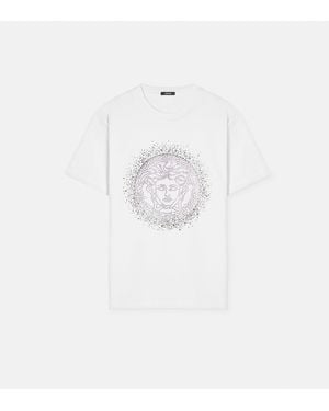 Versace T-Shirt With Crystals - White