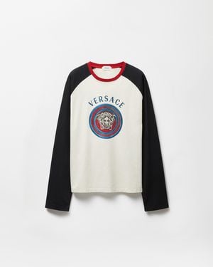 Versace Printed Cotton-Jersey Regular T-Shirt - White