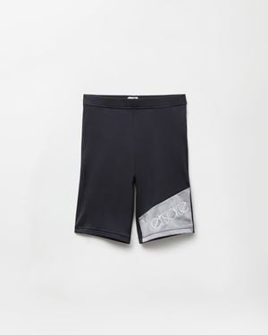 Versace Embroidered-Logo Bicycle Shorts - Blue