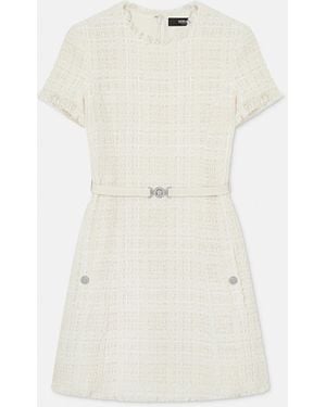 Versace Tweed Dress With Lurex Thread - White