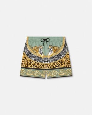 Versace Short De Surf Wild Cats - Vert