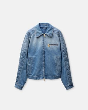 Versace Denim Zip Blouson - Blue