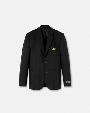 Versace Wool Slim Blazer - Black