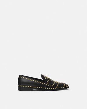 Versace Studded Medusa Slippers - White