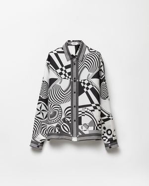 Versace Printed Silk Twill Regular Shirt - White