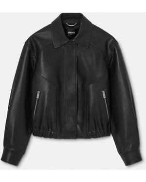 Versace Leather Blouson - Black
