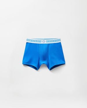 Versace Cotton-Jersey Trunks - Blue