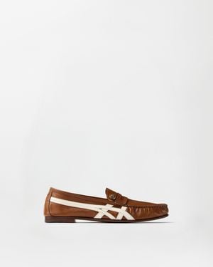 Versace Sakura Leather Loafers - White