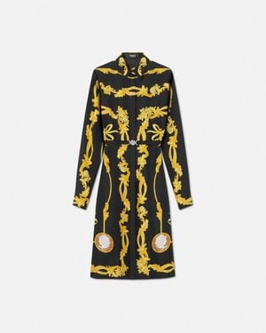 Versace Barocco-Print Midi Dress - Yellow