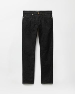Versace Jacquard Slim Jeans - Black