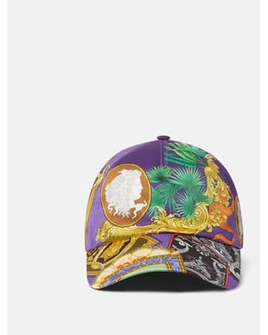 Versace Bedruckte Twill-Baseballkappe - Blau