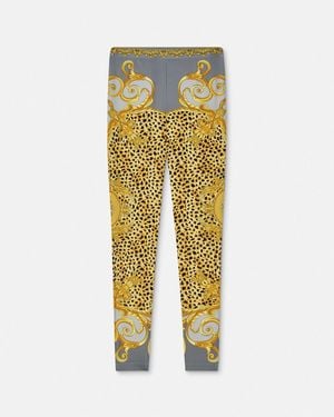 Versace Cheetah Foulard Leggings - Yellow