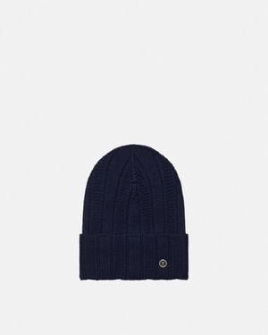 Versace Gorro De Punto Acanalado Medusa - Azul