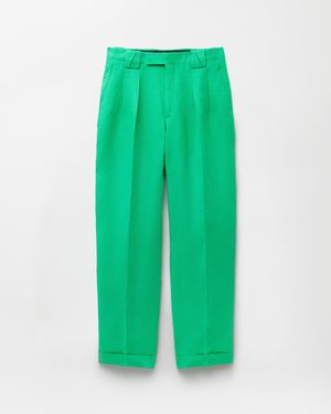 Versace Hemp Formal Trousers - Green