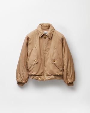 Versace Embroidered Cotton Gabardine Blouson - Natural