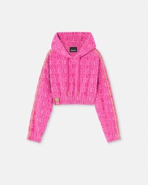 Versace Felpa Corta Con Cappuccio I Baroque - Rosa