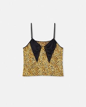 Versace Cheetah Allover Silk Slip Camisole - Multicolour