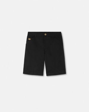 Versace Cotton-Gabardine Shorts - Black