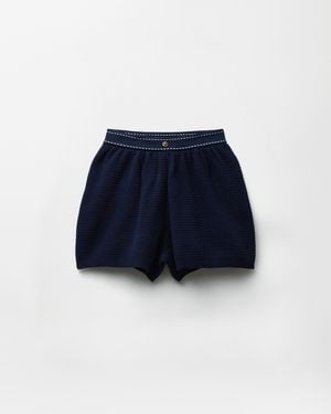 Versace Cotton Knit Shorts - Blue