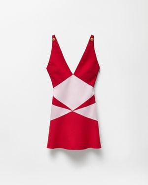 Versace Envers-Satin Mini Dress - Red