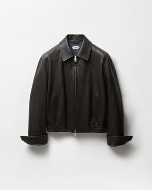 Versace Leather Blouson - Black