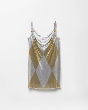 Versace Metal Mesh Mini Dress - Metallic