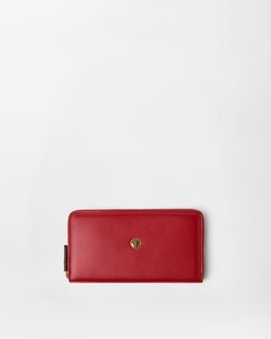 Versace Emblème Leather Wallet - Red