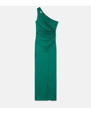 Versace Viscose-Jersey Draped Gown - Green