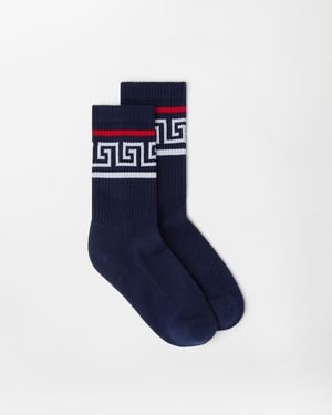 Versace Cotton Ribbed Socks - Blue