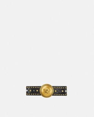Versace Studded Gianni Ribbon Hair Clip - Black
