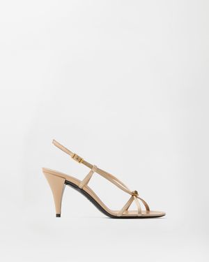 Versace Valentina Satin Sandals 80 Mm - Natural