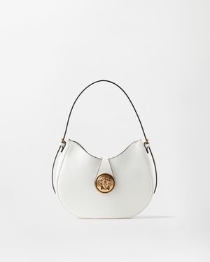 Versace Emblème Nappa Hobo Bag - White