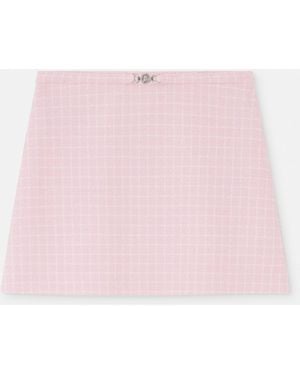 Versace Wool Crêpe Tweed A-Line Mini Skirt - Pink