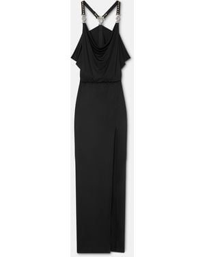 Versace Viscose-Jersey Gathered Gown - Black