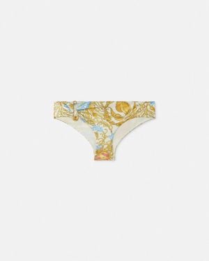 Versace Slip Bikini Metallizzati Underwater Barocco - Bianco