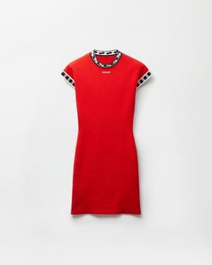 Versace Cotton Knit Mini Dress - Red