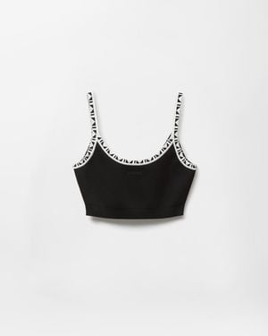 Versace Viscose-Blend Jacquard Crop Top - White