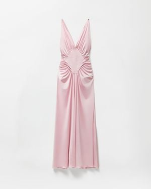 Versace Viscose-Jersey Draped Gown - Pink