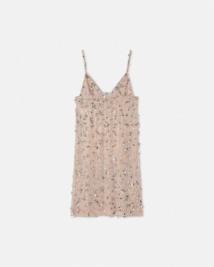 Versace Embellished Silk Slip Midi Dress - Natural