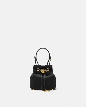 Versace La Medusa Minibolso Saco De Satén - Blanco