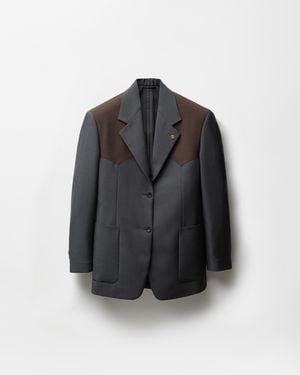 Versace Wool-Mohair Blazer - Black
