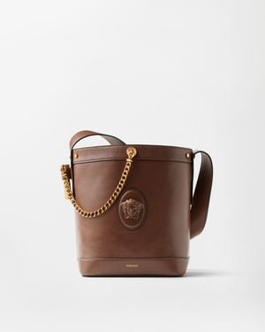 Versace Pivot Kleine Beuteltasche Aus Leder - Braun