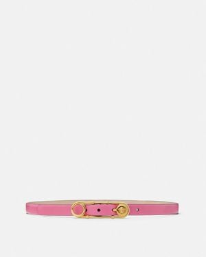 Versace Safety Pin Leather Belt 2 Cm - Pink