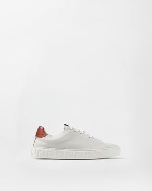 Versace Greca Leather Sneakers - White