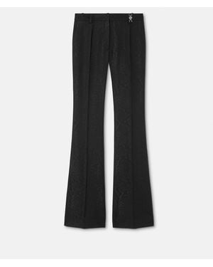 Versace Python-Jacquard Wool-Blend Pants - Black